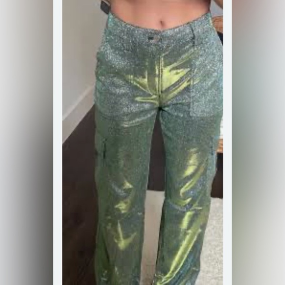 Finesse Pants - Finesse Metallic Shimmer Gold & Blue  Pants Size XS